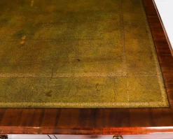 New Pamono Antique George III Flame Mahogany Partner's Pedestal Desk, 1790s