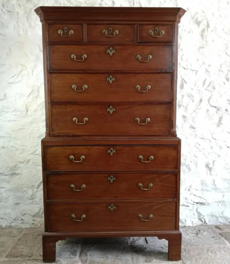 Pamono Antique George III Mahogany Tallboy, 1760> Dressers, Commodes & Chests