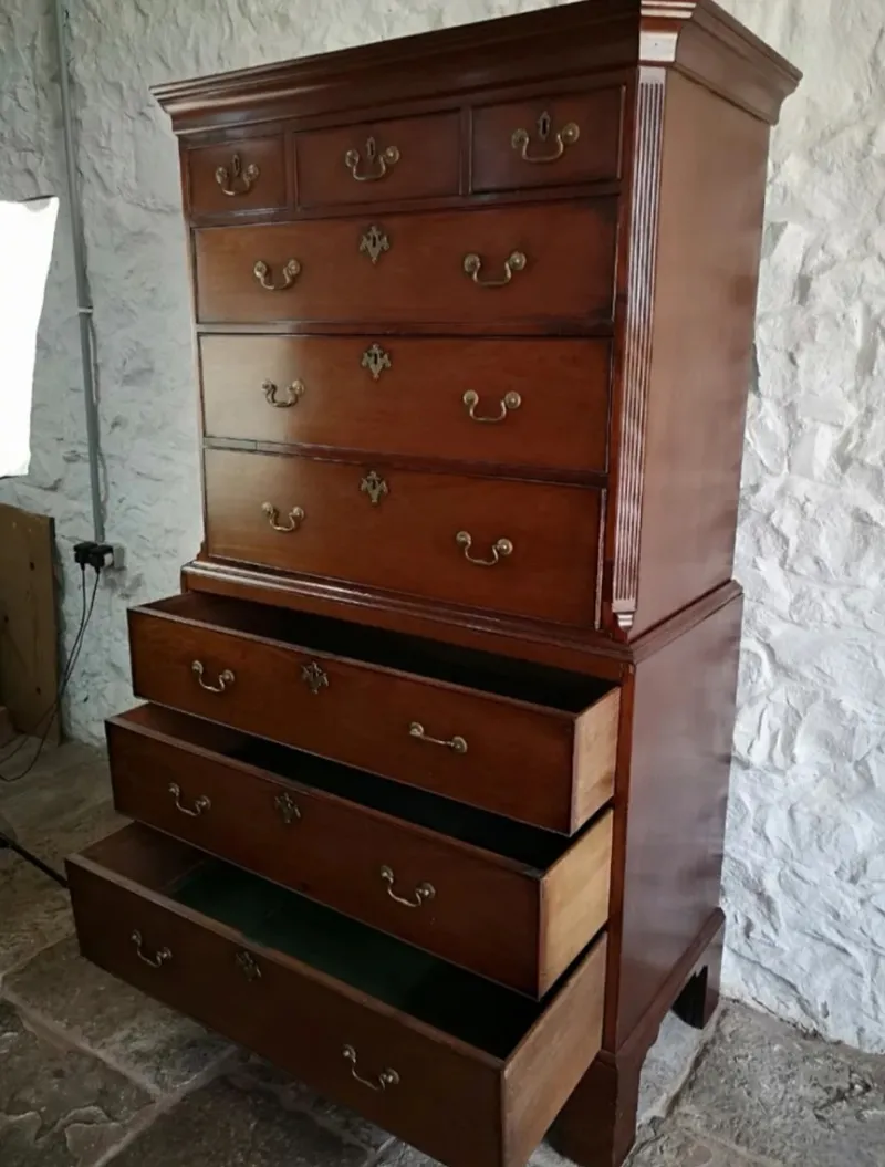 Pamono Antique George III Mahogany Tallboy, 1760> Dressers, Commodes & Chests
