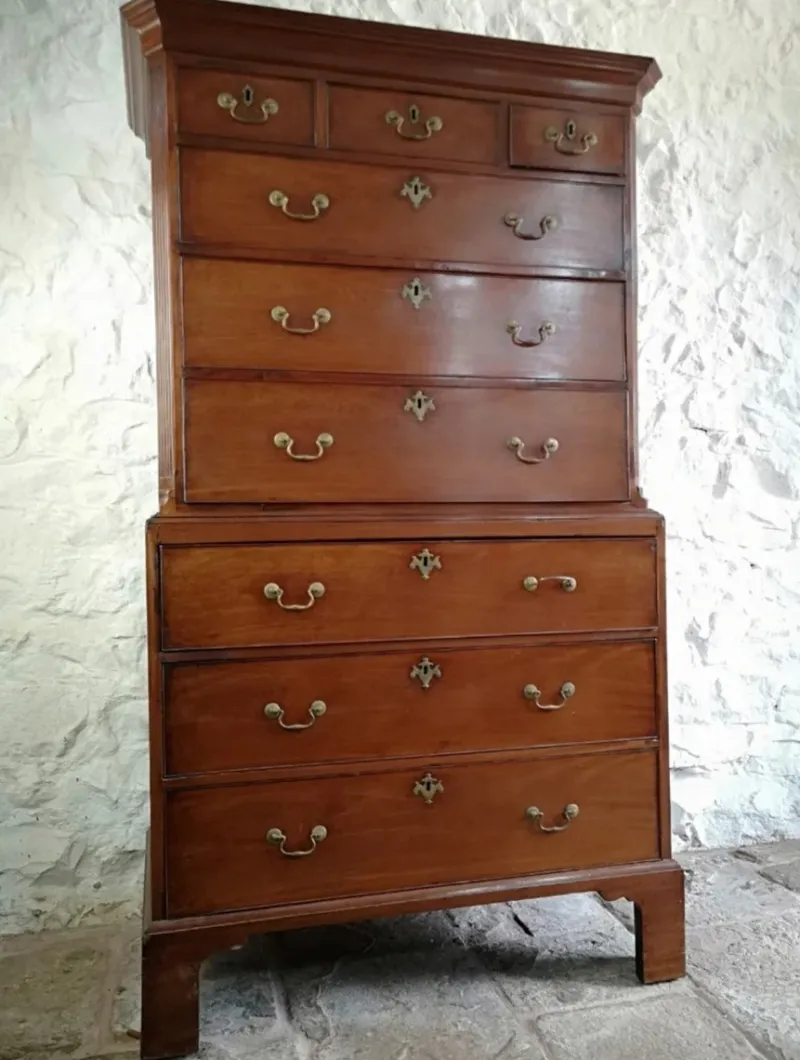 Pamono Antique George III Mahogany Tallboy, 1760> Dressers, Commodes & Chests