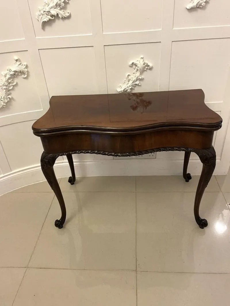 Online Pamono Antique George III Original Hepplewhite Carved Mahogany Card Table, 1770s