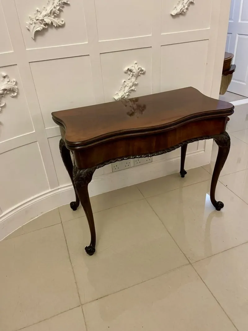 Online Pamono Antique George III Original Hepplewhite Carved Mahogany Card Table, 1770s