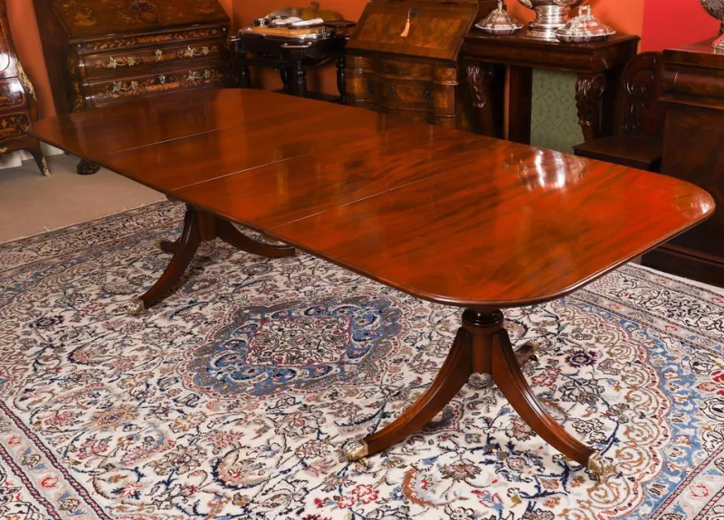 Hot Pamono Antique George III Regency Dining Table with Chairs, 1820, Set of 11