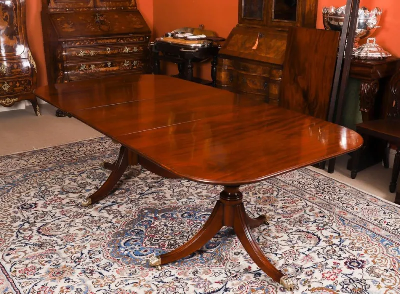 Hot Pamono Antique George III Regency Dining Table with Chairs, 1820, Set of 11