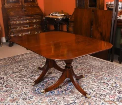 Hot Pamono Antique George III Regency Dining Table with Chairs, 1820, Set of 11