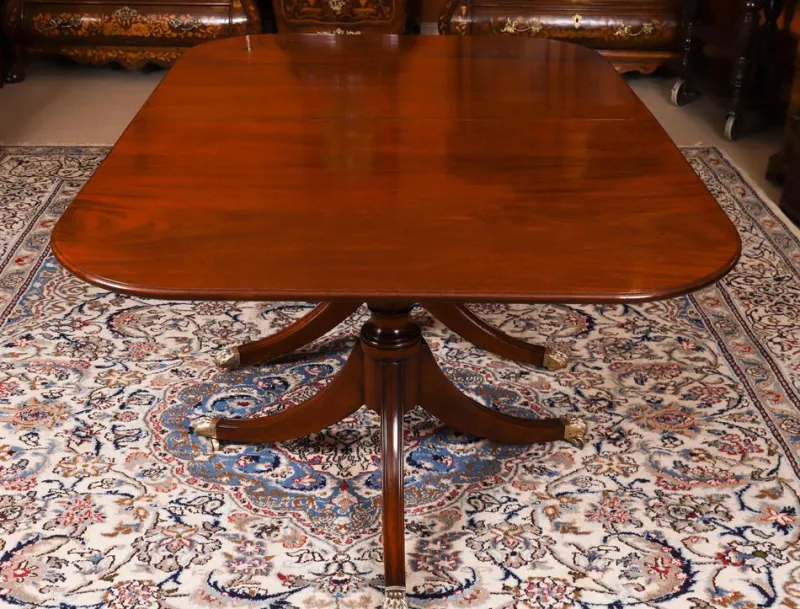 Hot Pamono Antique George III Regency Dining Table with Chairs, 1820, Set of 11