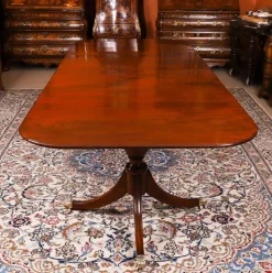 Sale Pamono Antique George III Regency Twin Pillar Dining Table, 1820