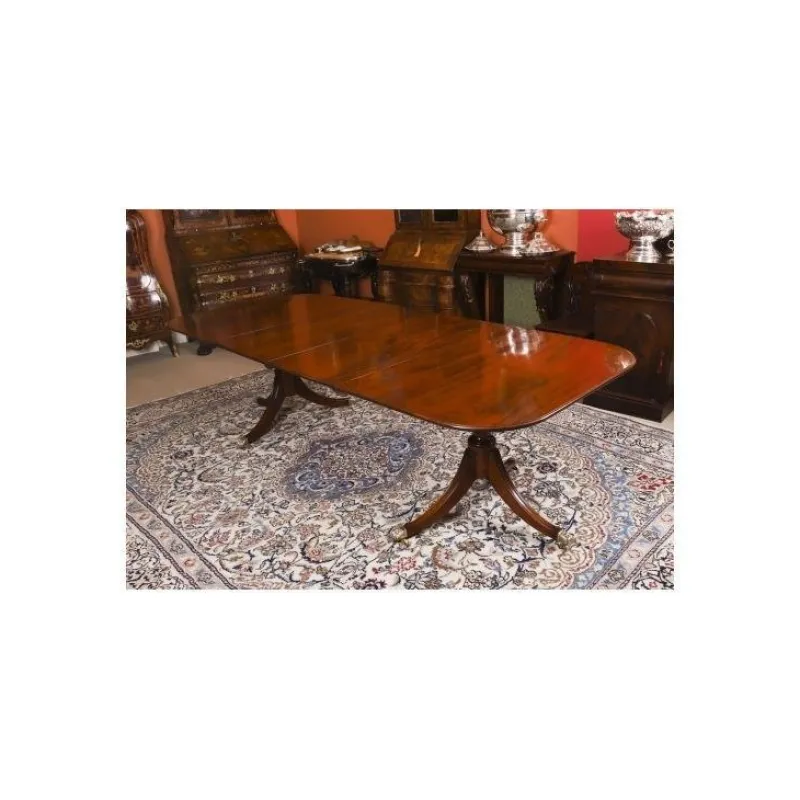 Sale Pamono Antique George III Regency Twin Pillar Dining Table, 1820