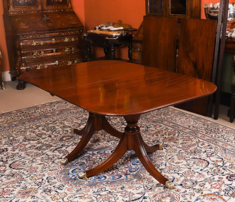 Sale Pamono Antique George III Regency Twin Pillar Dining Table, 1820