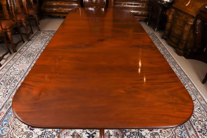 Sale Pamono Antique George III Regency Twin Pillar Dining Table, 1820