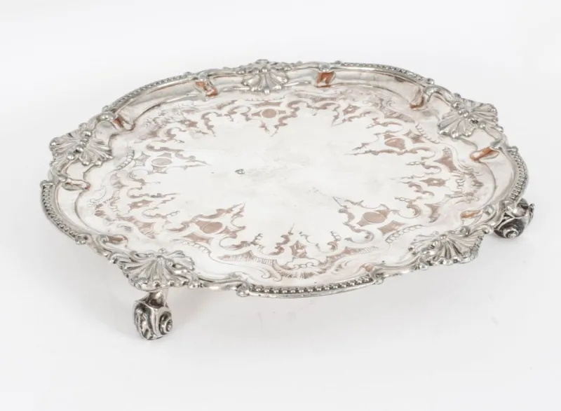 Pamono Antique George III Sheffield Silver-Plated Tray, 18th Century> Trays