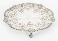 Pamono Antique George III Sheffield Silver-Plated Tray, 18th Century><noscript><img width=