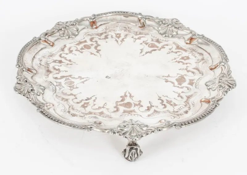 Pamono Antique George III Sheffield Silver-Plated Tray, 18th Century> Trays