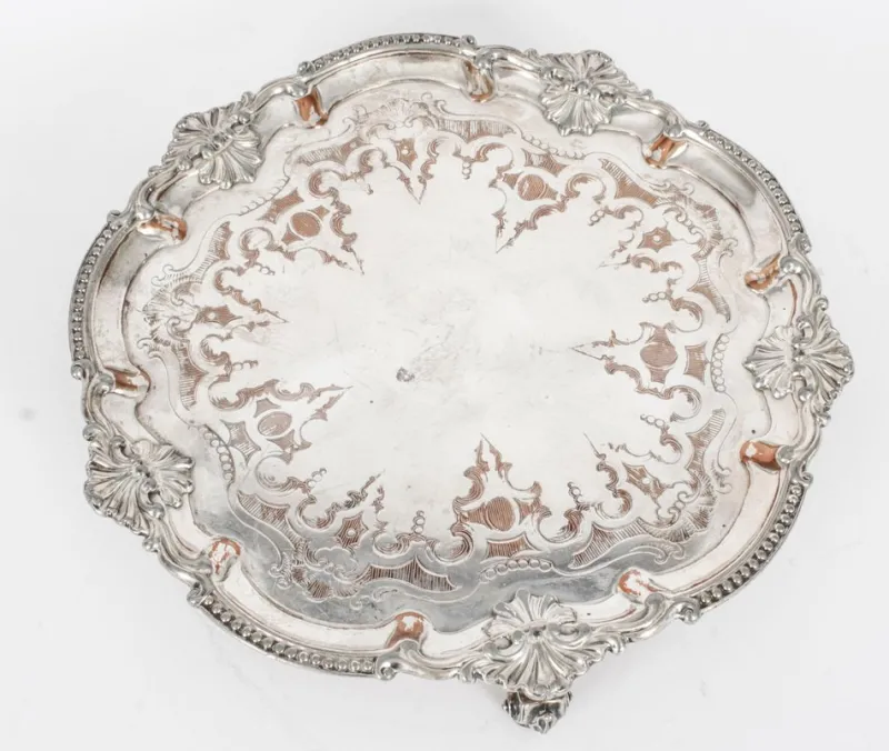 Pamono Antique George III Sheffield Silver-Plated Tray, 18th Century> Trays