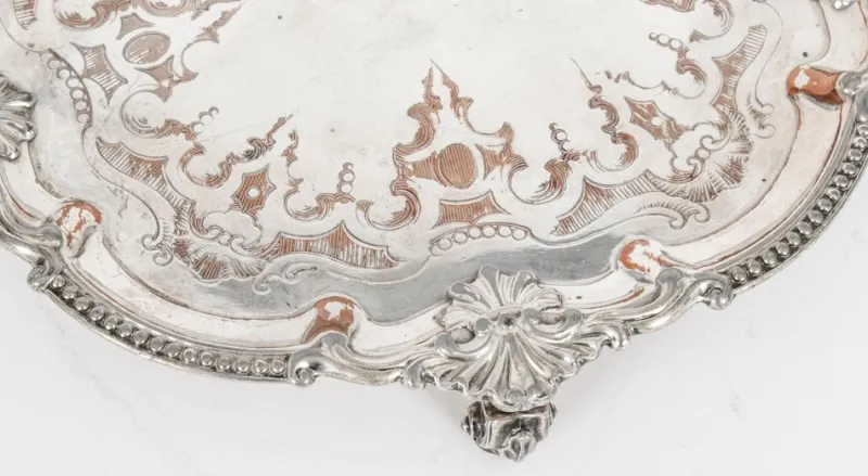 Pamono Antique George III Sheffield Silver-Plated Tray, 18th Century> Trays