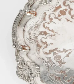 Pamono Antique George III Sheffield Silver-Plated Tray, 18th Century><noscript><img width=
