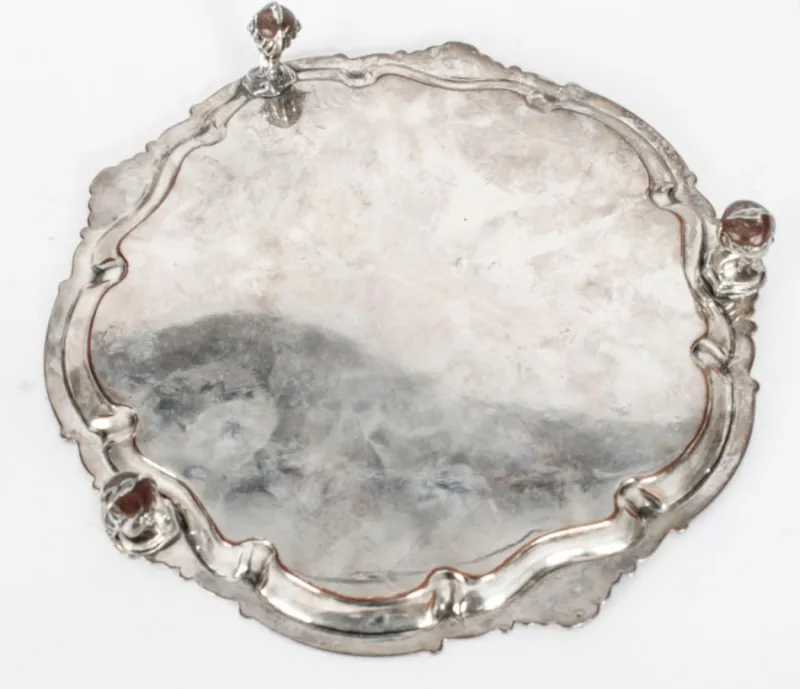 Pamono Antique George III Sheffield Silver-Plated Tray, 18th Century> Trays