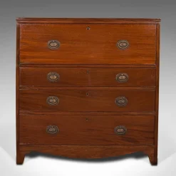 Pamono Antique Georgian English Secretaire Cabinet with Chest of Drawers & Desk><noscript><img width=