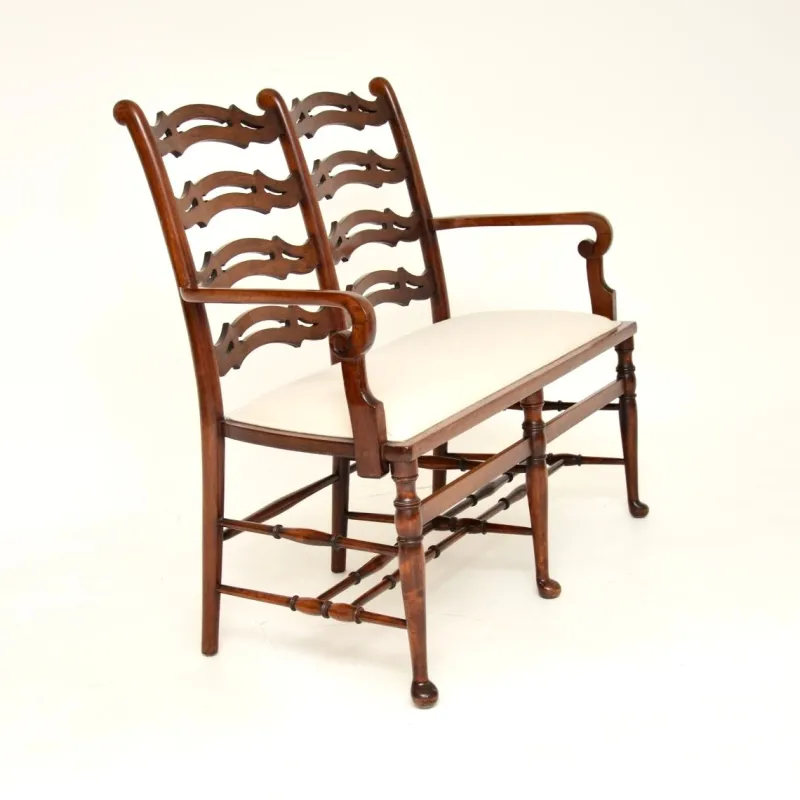 Sale Pamono Antique Georgian Ladderback Settee, 1820s