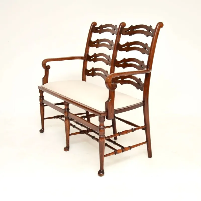 Sale Pamono Antique Georgian Ladderback Settee, 1820s