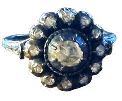 Online Pamono Antique Georgian Ring with Rose-Cut Diamonds, 1790