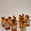 Pamono Antique German Amber Glass Apothecary Pharmacy Hand Blown Jars, Set of 13> Bottles, Carafes & Jugs