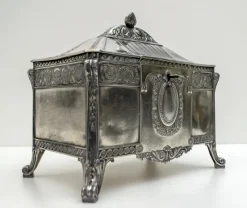 Pamono Antique German Art Nouveau Silver-Plated Jewelry Box from WMF><noscript><img width=