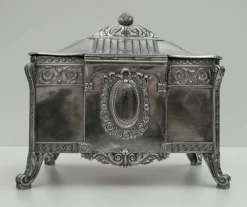 Pamono Antique German Art Nouveau Silver-Plated Jewelry Box from WMF><noscript><img width=