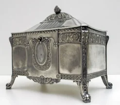 Pamono Antique German Art Nouveau Silver-Plated Jewelry Box from WMF><noscript><img width=