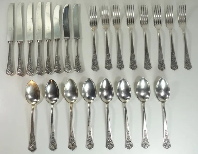 Pamono Antique German Cutlery Set from Peka, Set of 24> Cutlery & Serving Utensils
