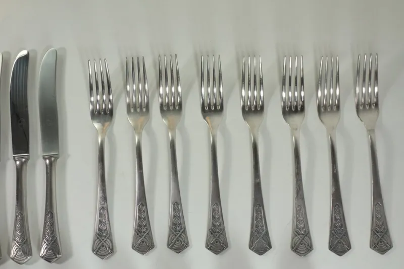 Pamono Antique German Cutlery Set from Peka, Set of 24> Cutlery & Serving Utensils