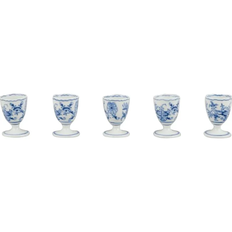 Pamono Antique German Egg Cups from Meissen, 1890s, Set of 5> Serving Dishes