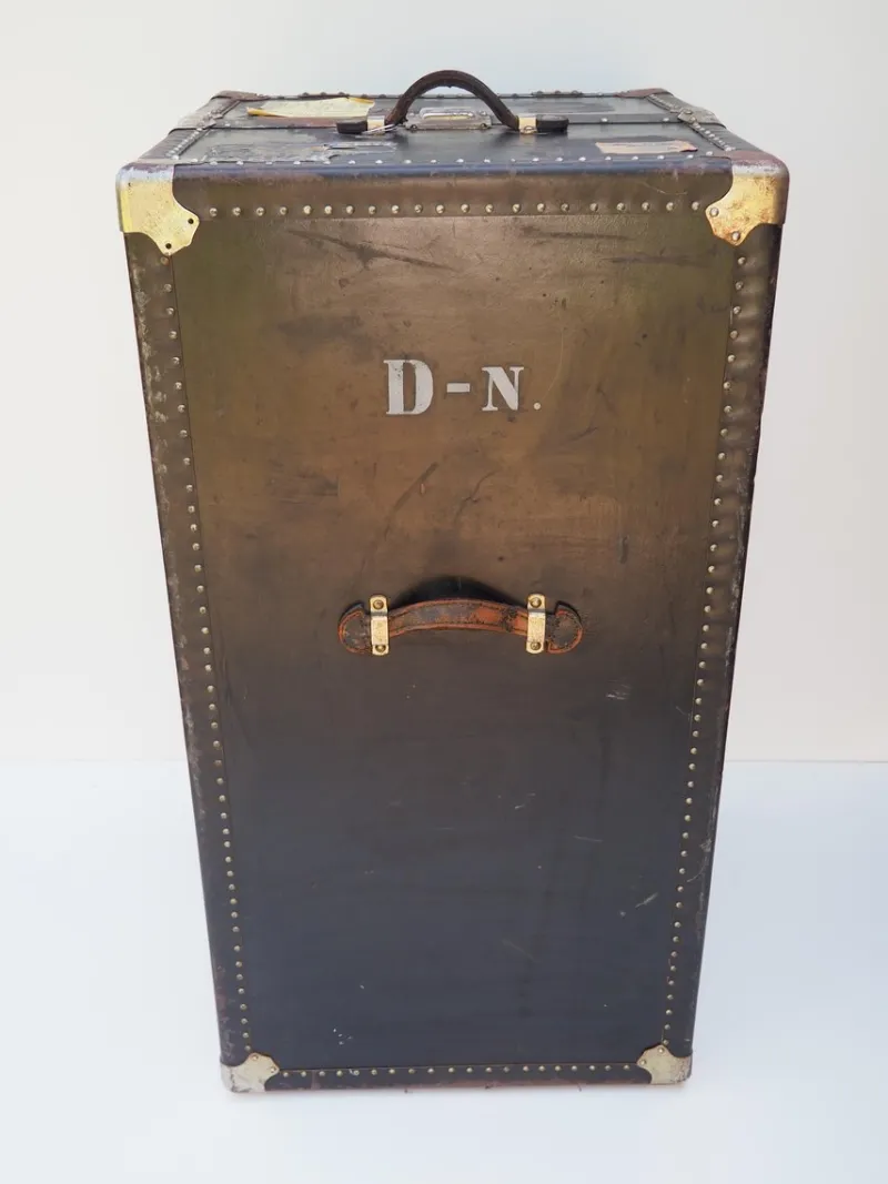 Pamono Antique German Suitcase from Mädler, 1890s> Trunks Crates & Baskets
