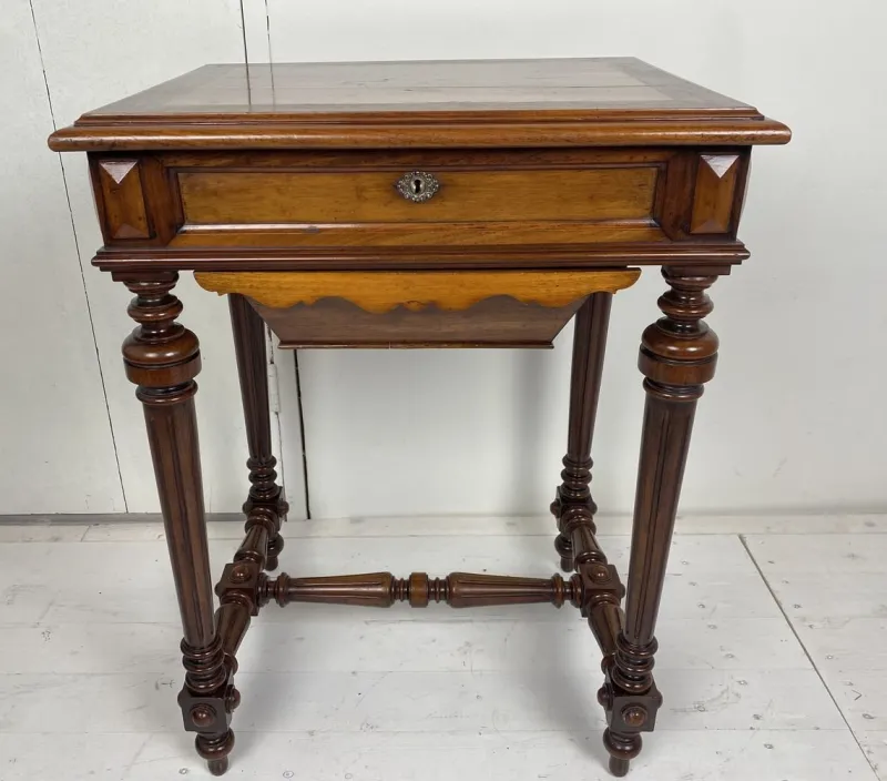 Pamono Antique German Walnut Sewing Table> Worktables & Workbenches