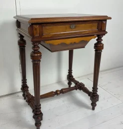 Pamono Antique German Walnut Sewing Table><noscript><img width=