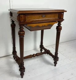 Pamono Antique German Walnut Sewing Table><noscript><img width=