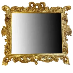 New Pamono Antique Gilded Frame Mirror, 1700s