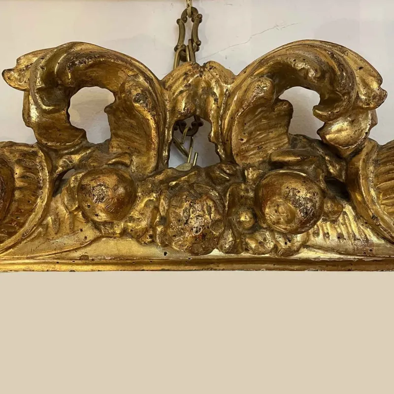 New Pamono Antique Gilded Frame Mirror, 1700s