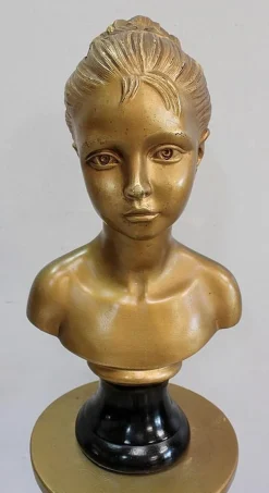 Clearance Pamono Antique Gilded Plaster Twisted Column and Bust of a Girl