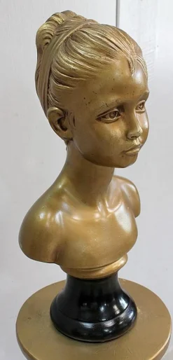 Clearance Pamono Antique Gilded Plaster Twisted Column and Bust of a Girl