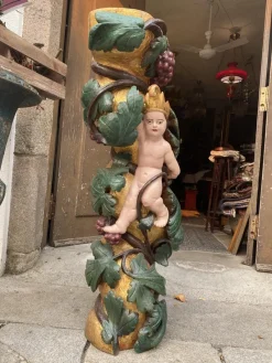 Pamono Antique Gilded Wooden Column, 1800s><noscript><img width=