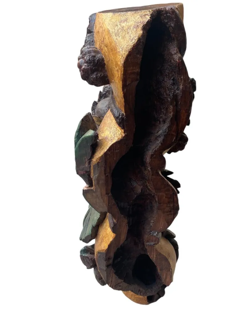 Pamono Antique Gilded Wooden Column, 1800s> Pedestals And Columns