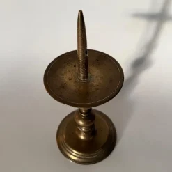 New Pamono Antique Gilt Bronze Candlestick, 1500s