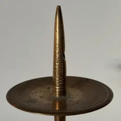 New Pamono Antique Gilt Bronze Candlestick, 1500s