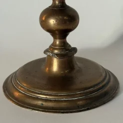 New Pamono Antique Gilt Bronze Candlestick, 1500s