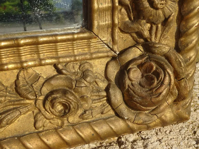 Sale Pamono Antique Gilt Frame Mirror in Beech