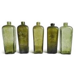 Pamono Antique Glass Gin Bottles, Set of 9> Glassware