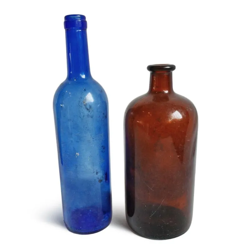 Pamono Antique Glass Gin Bottles, Set of 9> Glassware