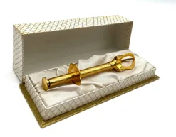 Hot Pamono Antique Gold-Plated Sugar Tongs with Decorated Handle, 1890s