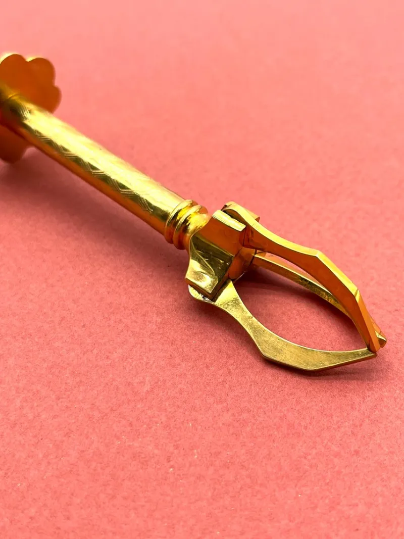 Hot Pamono Antique Gold-Plated Sugar Tongs with Decorated Handle, 1890s